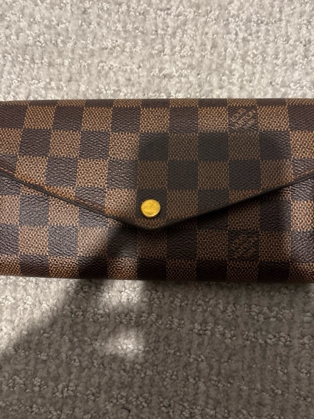 Louis Vuitton Damier Ebene Brown Check Envelope Wallet